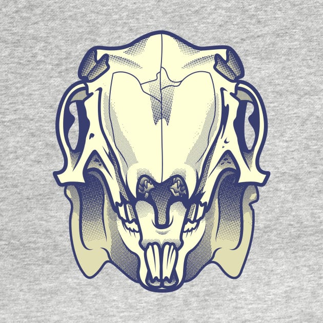 halftone rabbit skull by juddlightyear